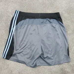 Adidas Running Shorts Boys Medium M Gray 3 Striped Activewear Logo Shorts