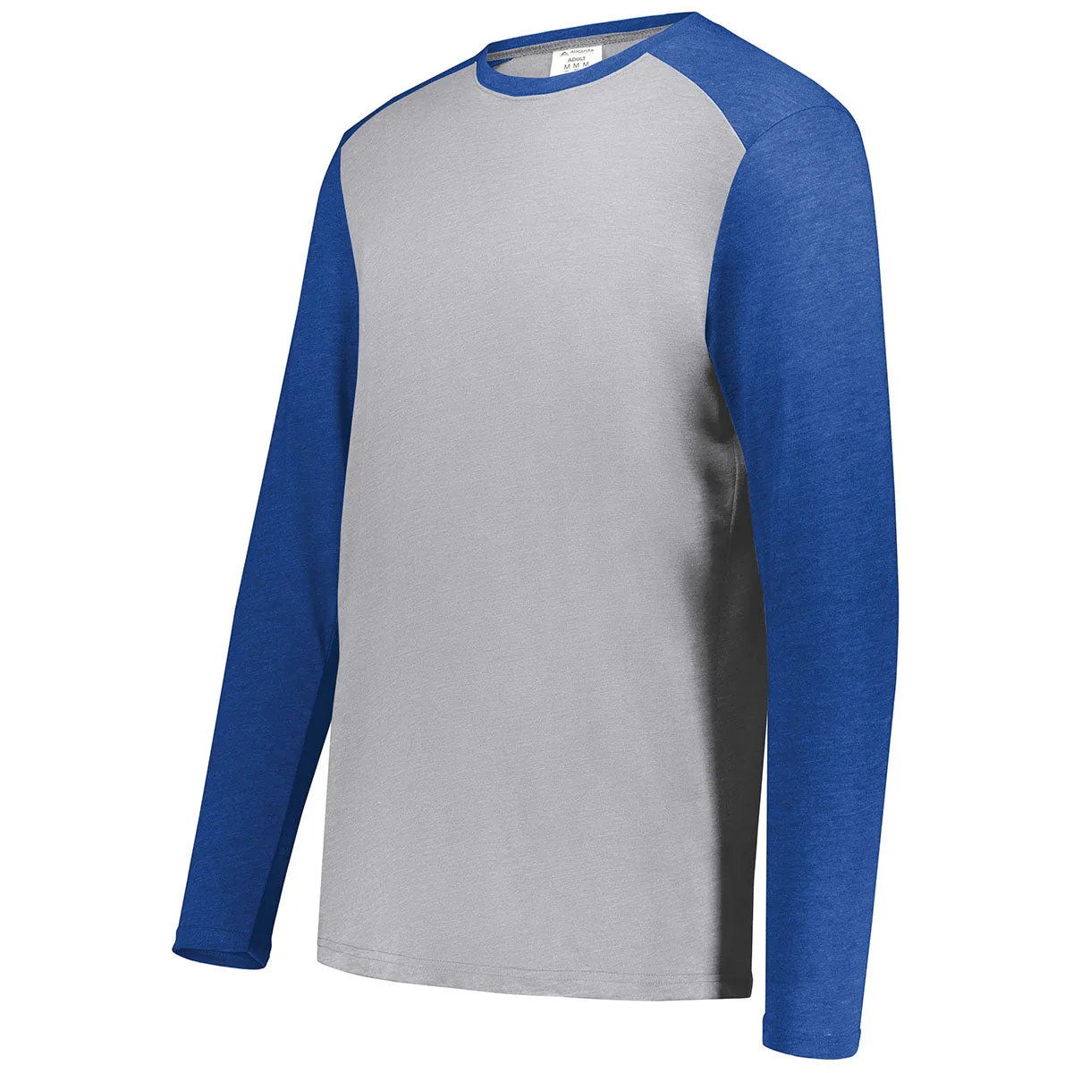 Augusta Sportswear Men's Grey Heather/Royal Heather Gameday Vintage Long Sleeve Tee