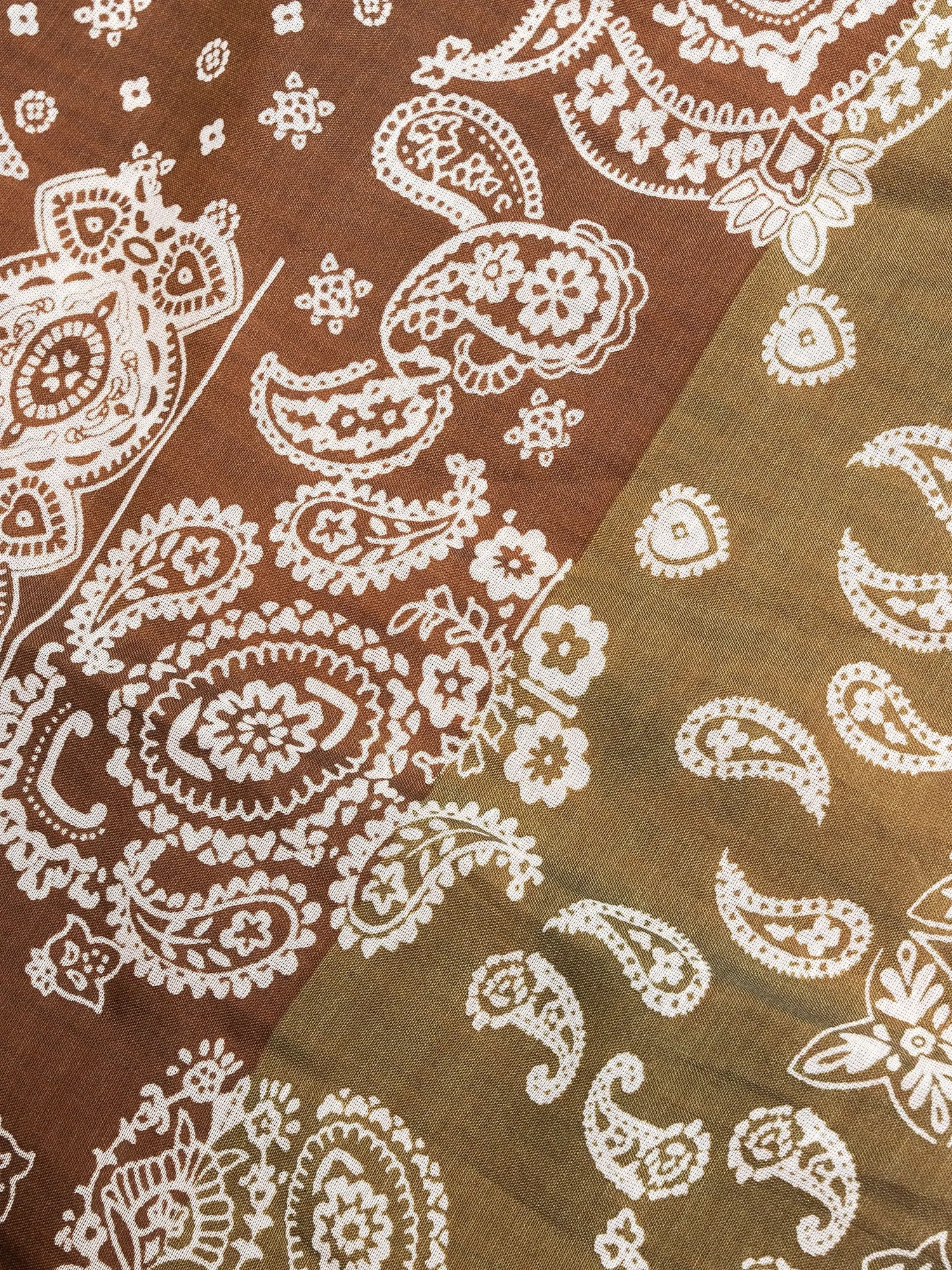 Bandana Silk Blend Scarf in Earth Tones