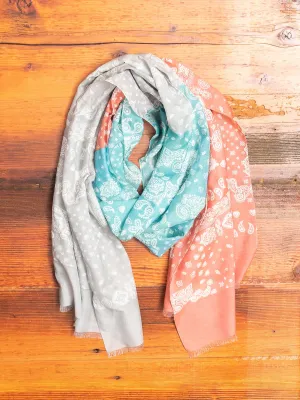 Bandana Silk Blend Scarf in Vintage Pastel