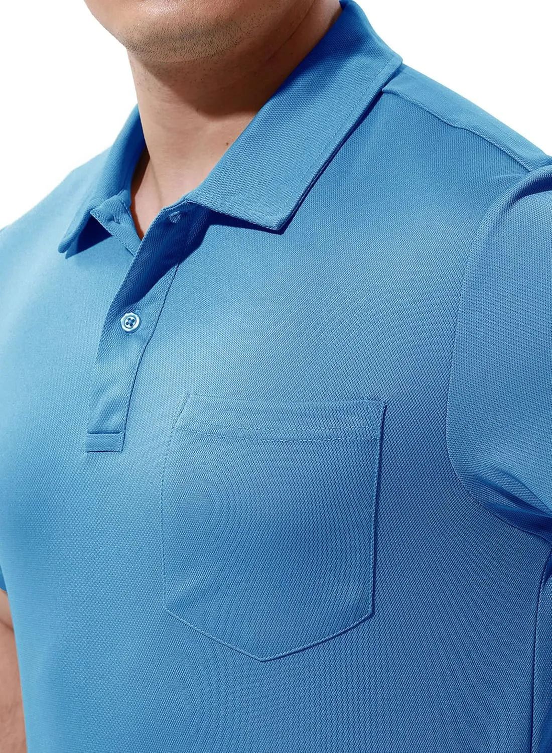 BASUDAM Men's Polo Shirts with Pocket Quick Dry Short Sleeve Active Performance