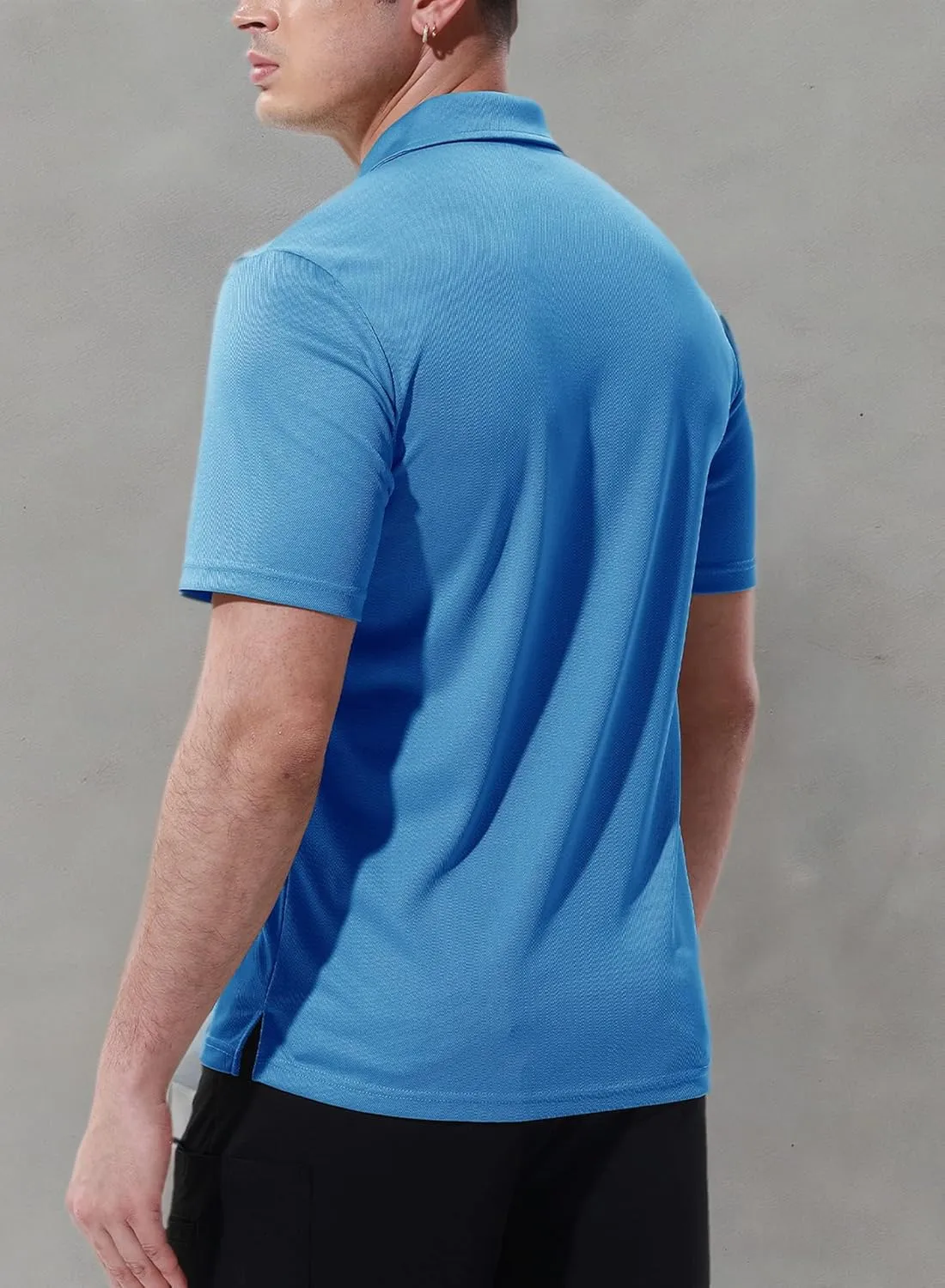 BASUDAM Men's Polo Shirts with Pocket Quick Dry Short Sleeve Active Performance