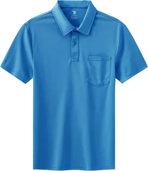 BASUDAM Men's Polo Shirts with Pocket Quick Dry Short Sleeve Active Performance
