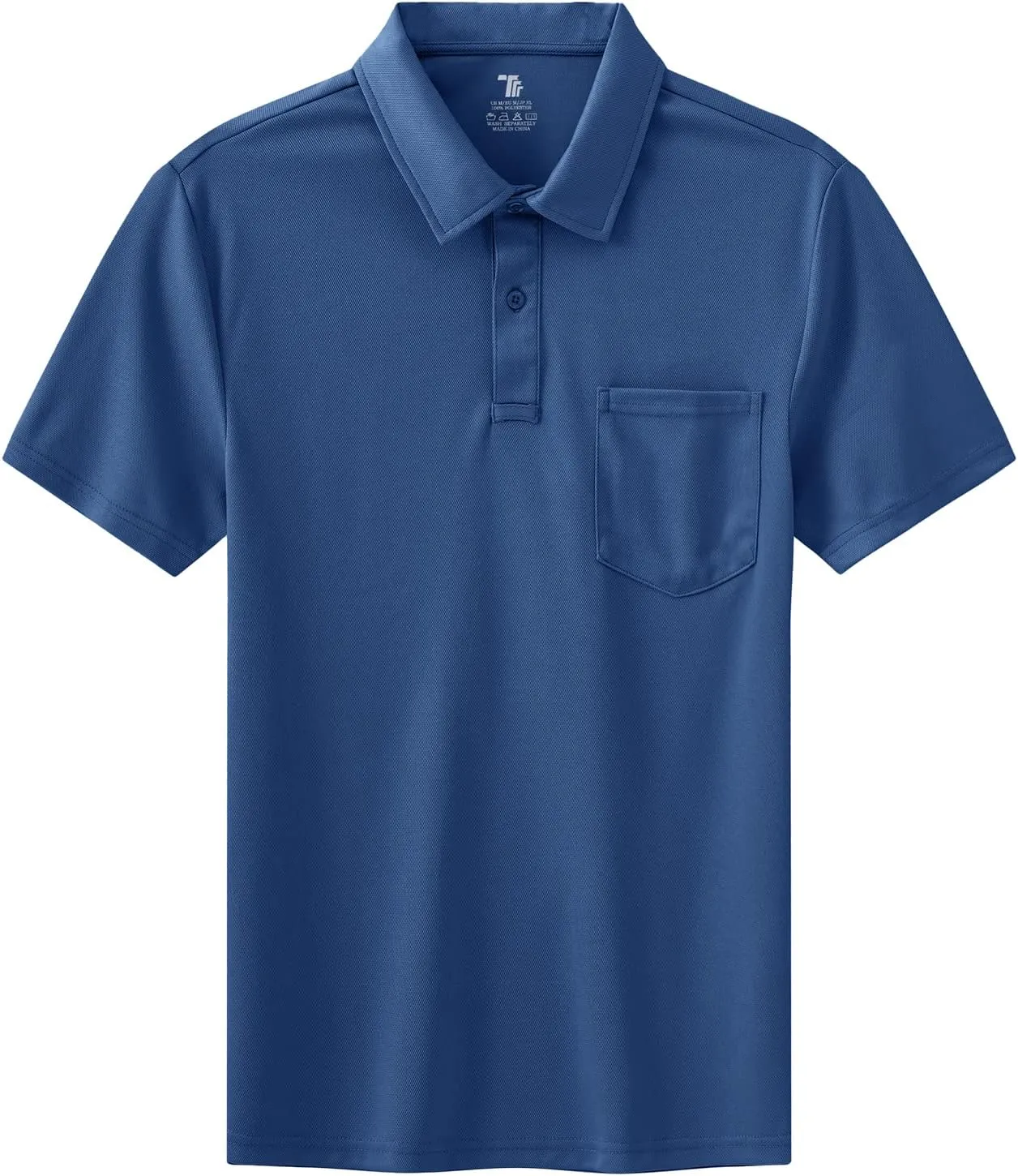 BASUDAM Men's Polo Shirts with Pocket Quick Dry Short Sleeve Active Performance