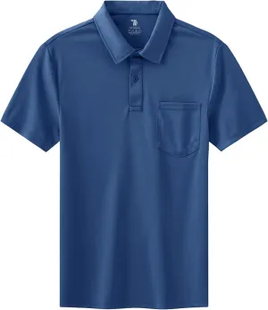 BASUDAM Men's Polo Shirts with Pocket Quick Dry Short Sleeve Active Performance