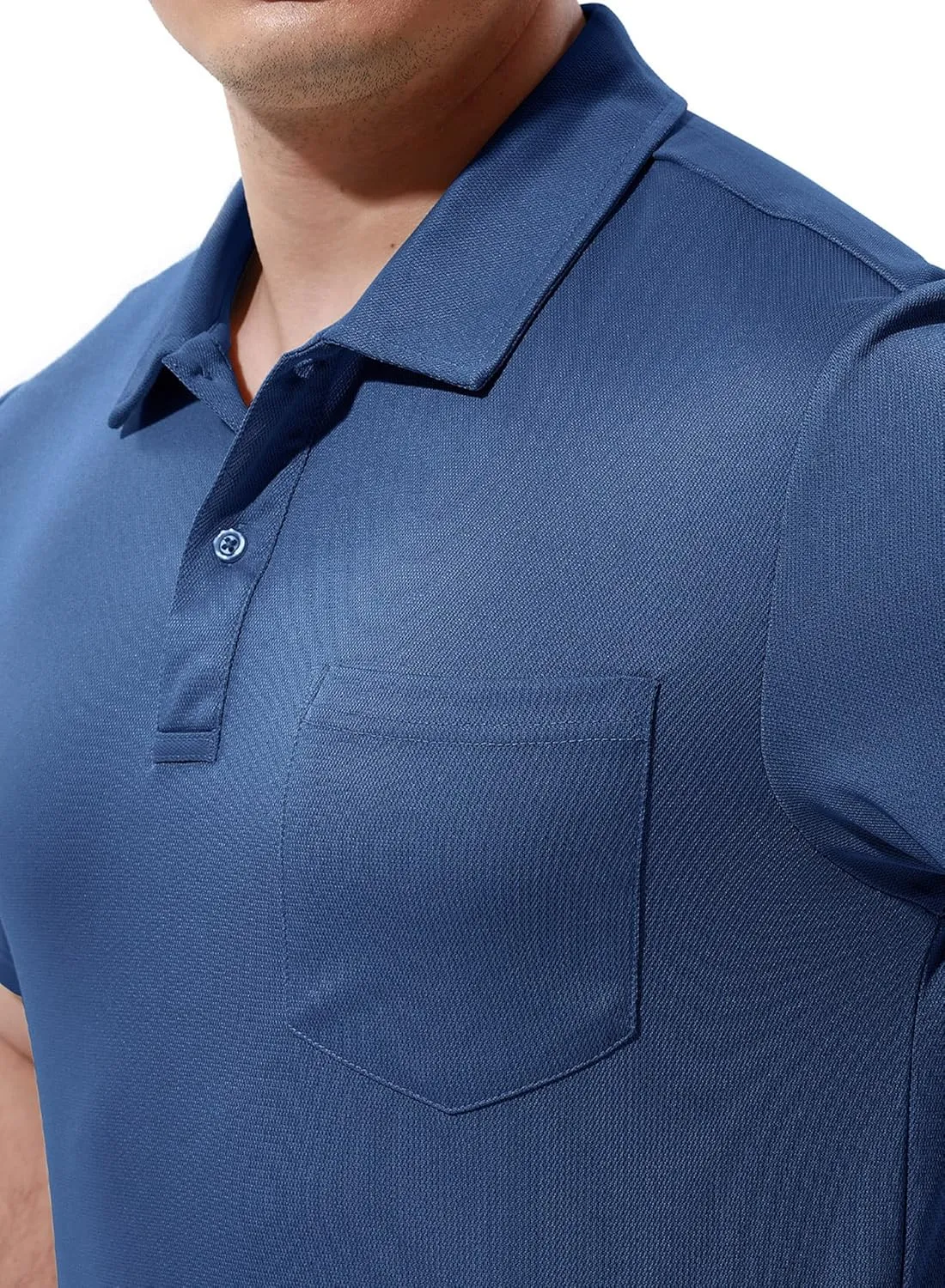 BASUDAM Men's Polo Shirts with Pocket Quick Dry Short Sleeve Active Performance