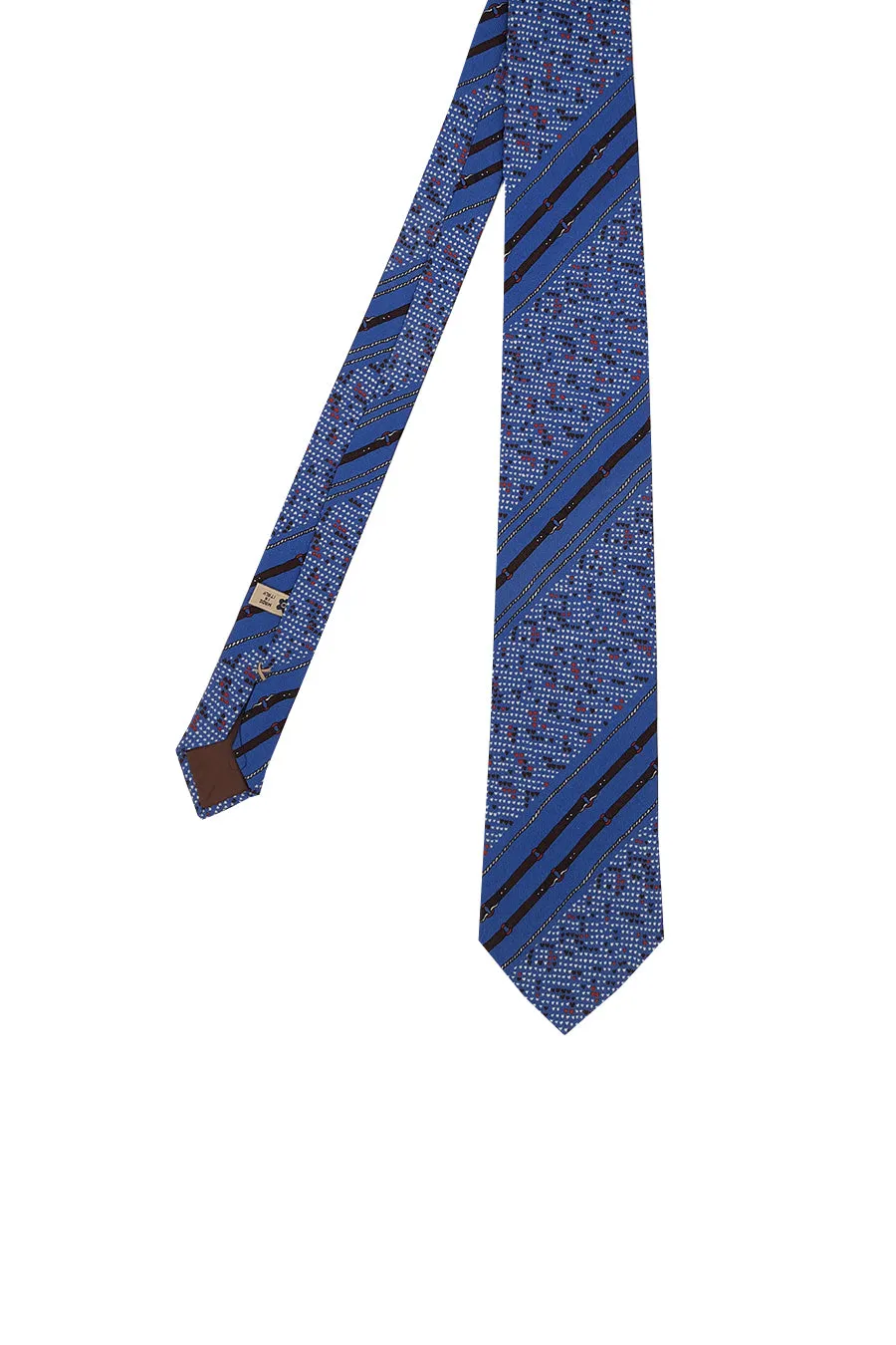 Blue limited series archive tie in pure printed silk