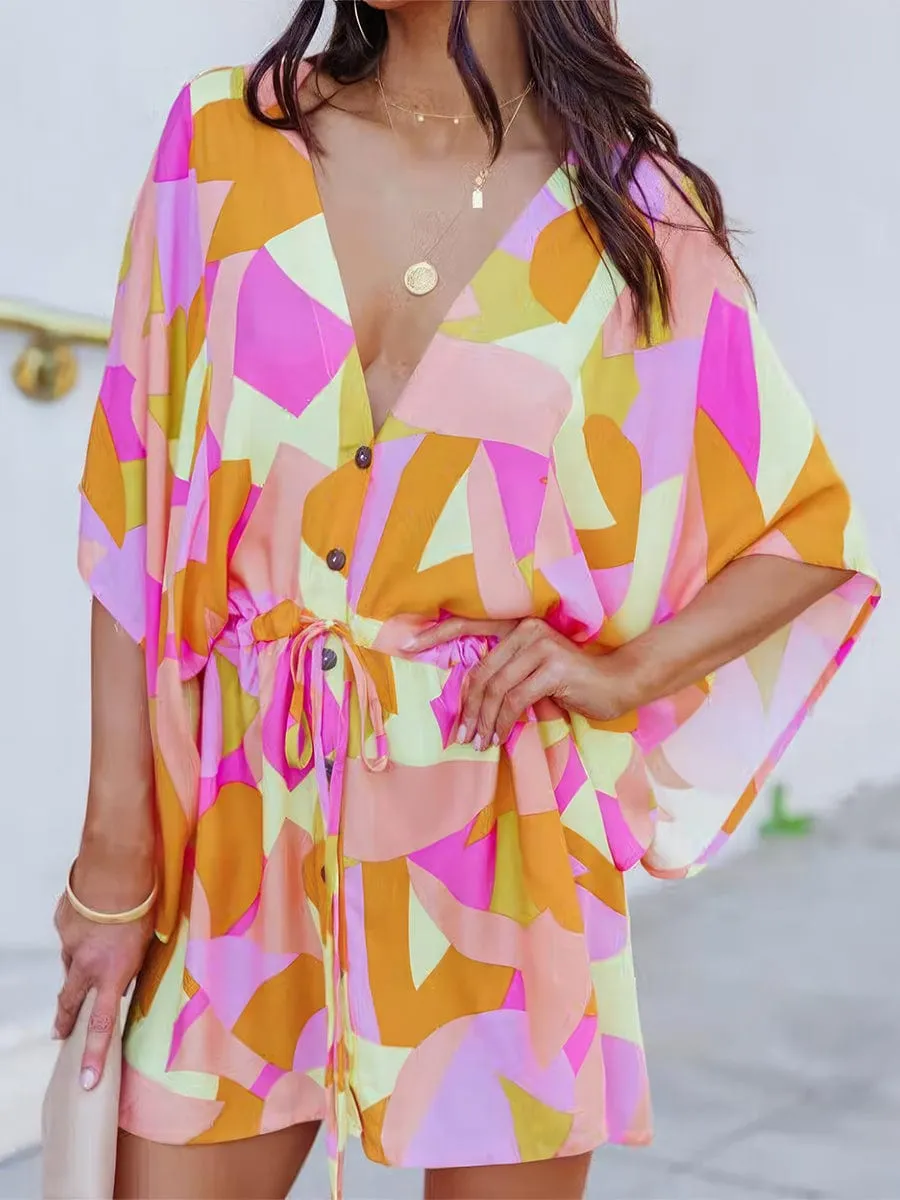 Button-Front Mini Dress