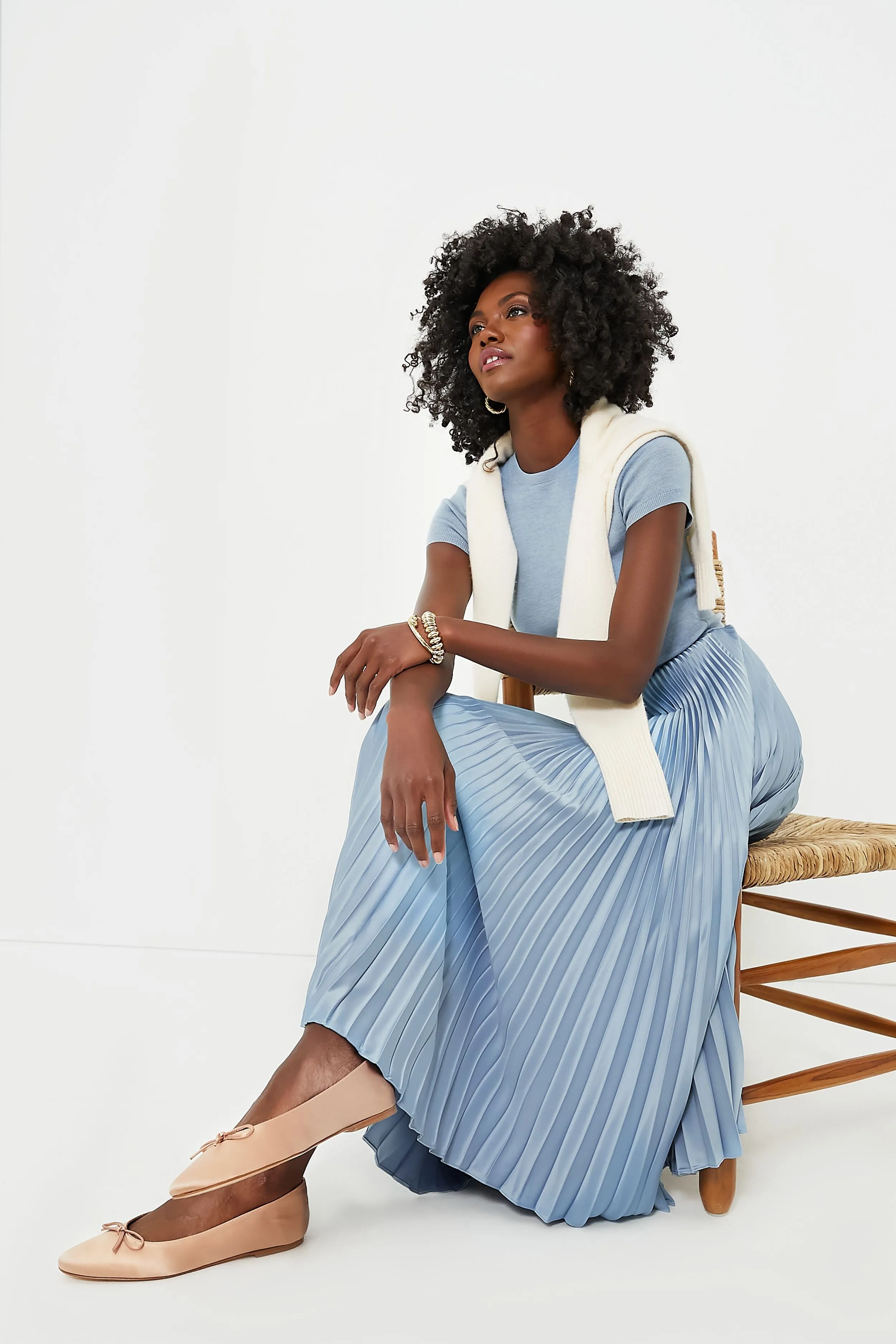 Chambray Blue Short Sleeve Gloria Day Dress