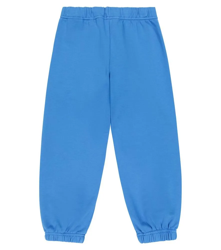 Cotton Jersey Sweatpants with Palm Angels Logo, Blue