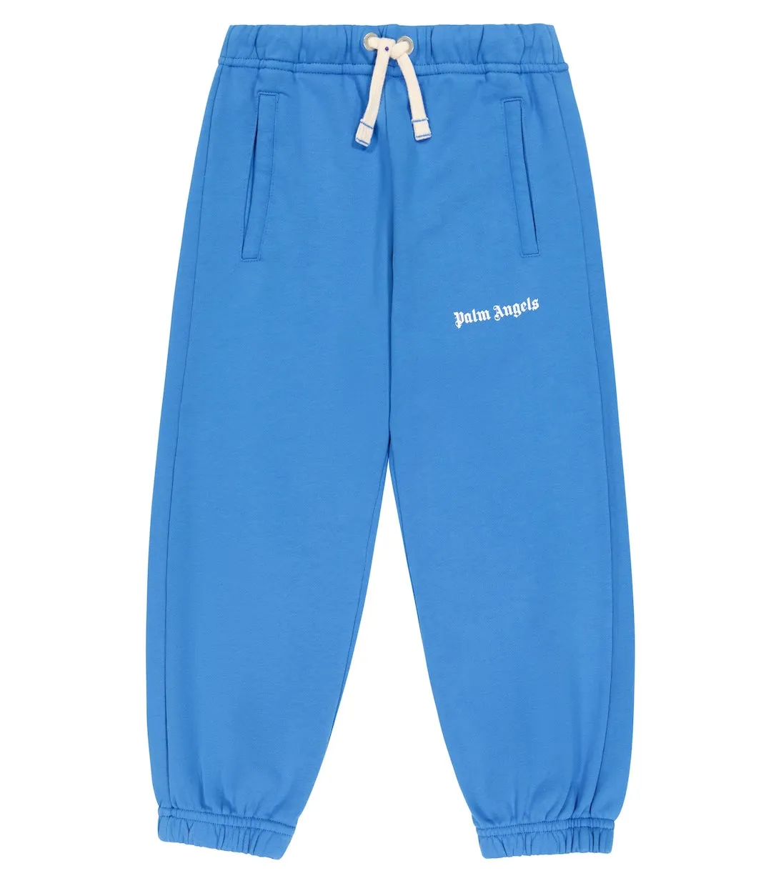Cotton Jersey Sweatpants with Palm Angels Logo, Blue