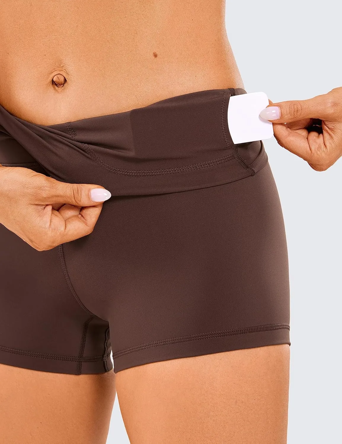 CRZ YOGA Women's Naked Feeling Biker Shorts - 3 Inches High Waisted Yoga Workout Running Spandex