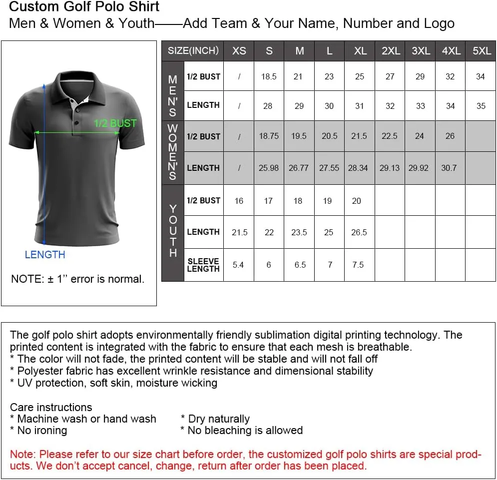 Custom Polo Shirts Personalized Bowling Golf Tennis Jerseys for Women Men Youth, Design Sports Team Uniform Printed