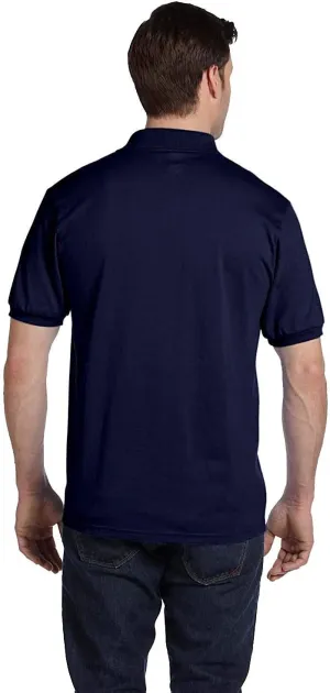 Hanes 5.2 oz., 50/50 ComfortBlend EcoSmart Jersey Knit Polo, Medium, NAVY