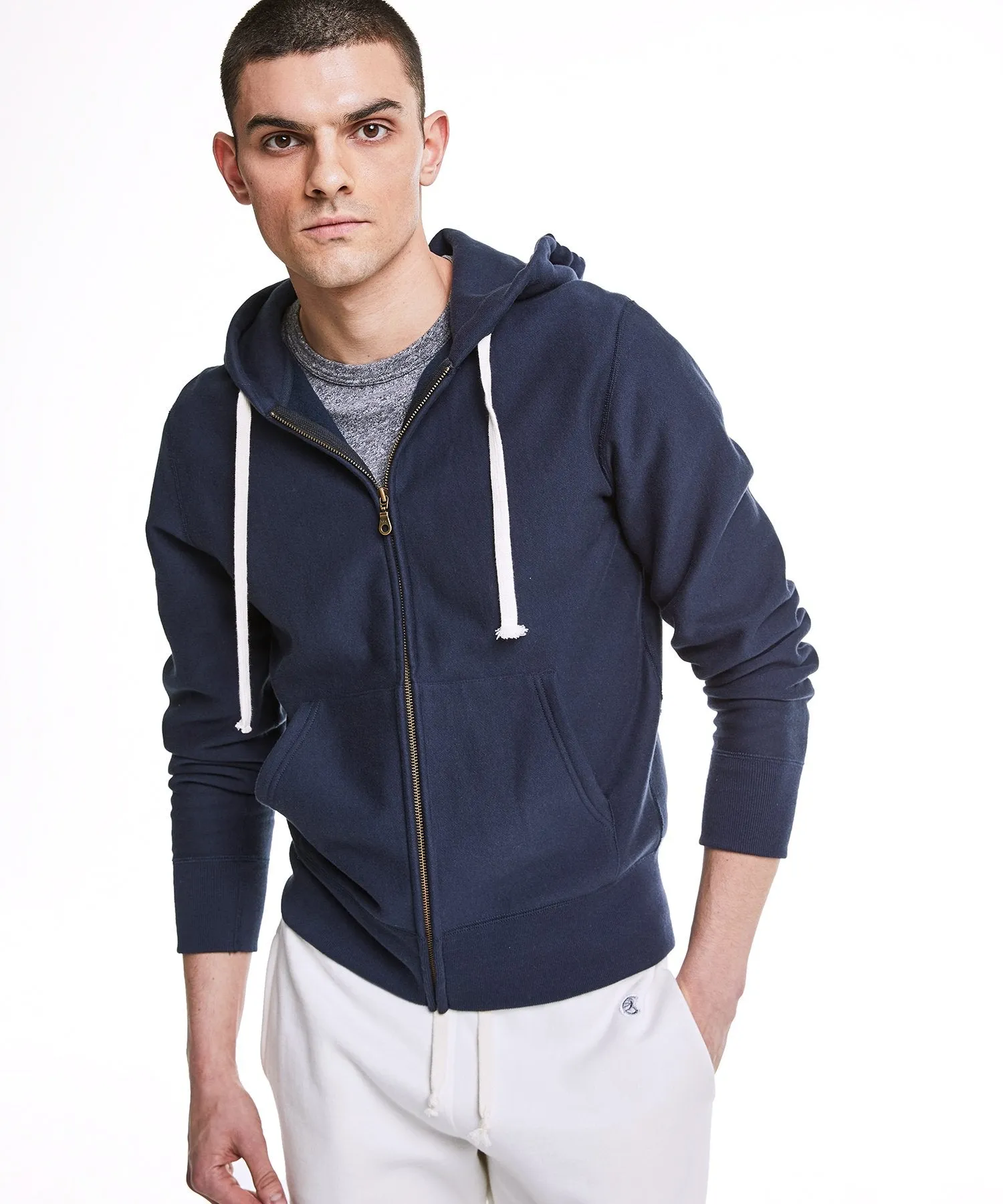 Heavyweight Full Zip Hoodie in Navy