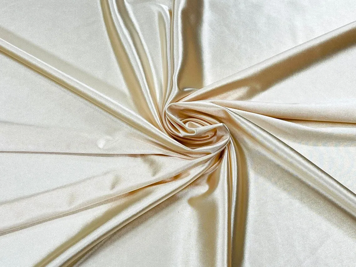 Luxury Spandex Shiny Polyester Fabric - 80% Polyester / 20% Spandex Stretch Fabric By Yard