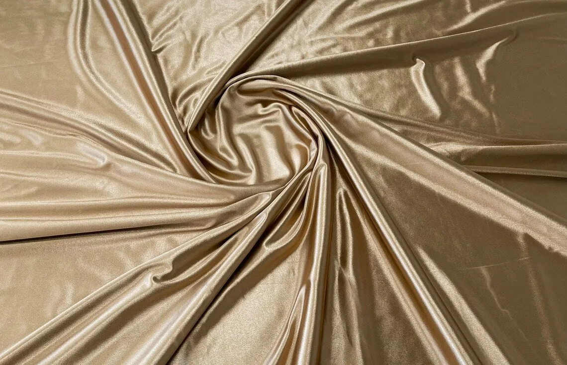 Luxury Spandex Shiny Polyester Fabric - 80% Polyester / 20% Spandex Stretch Fabric By Yard