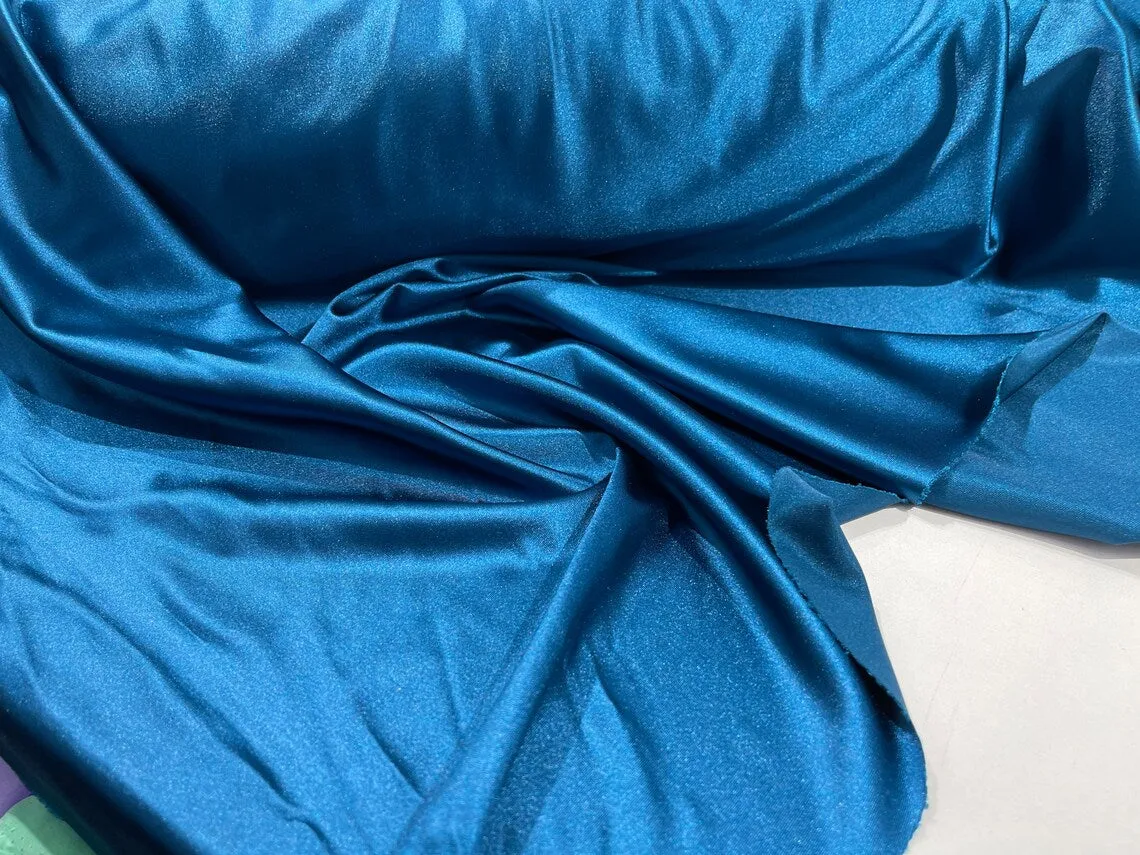 Luxury Spandex Shiny Polyester Fabric - 80% Polyester / 20% Spandex Stretch Fabric By Yard