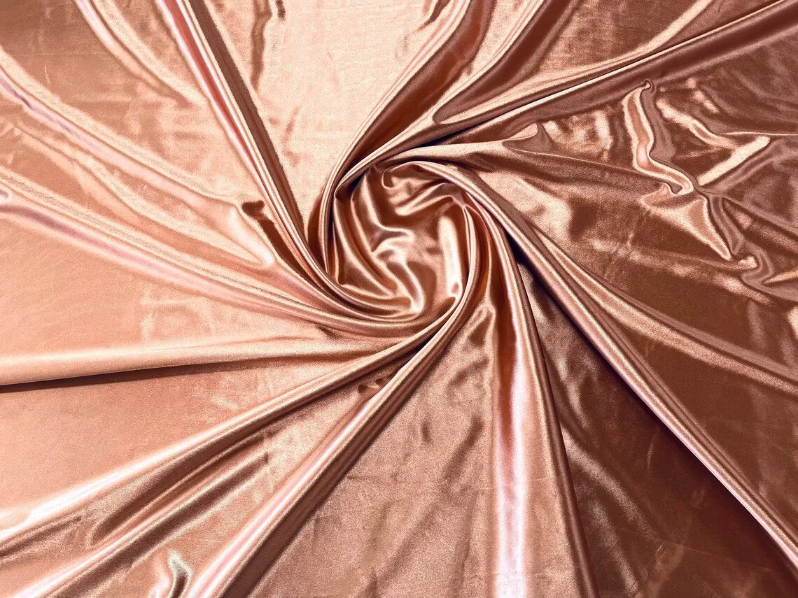 Luxury Spandex Shiny Polyester Fabric - 80% Polyester / 20% Spandex Stretch Fabric By Yard