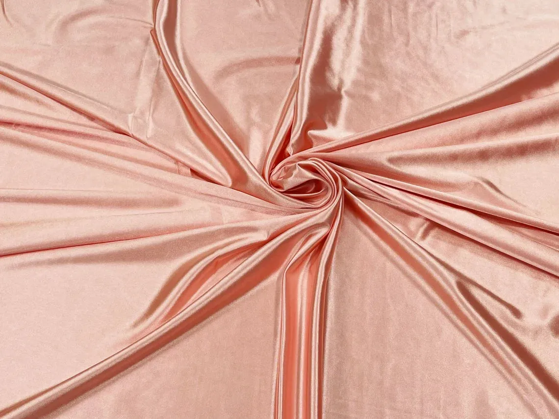 Luxury Spandex Shiny Polyester Fabric - 80% Polyester / 20% Spandex Stretch Fabric By Yard