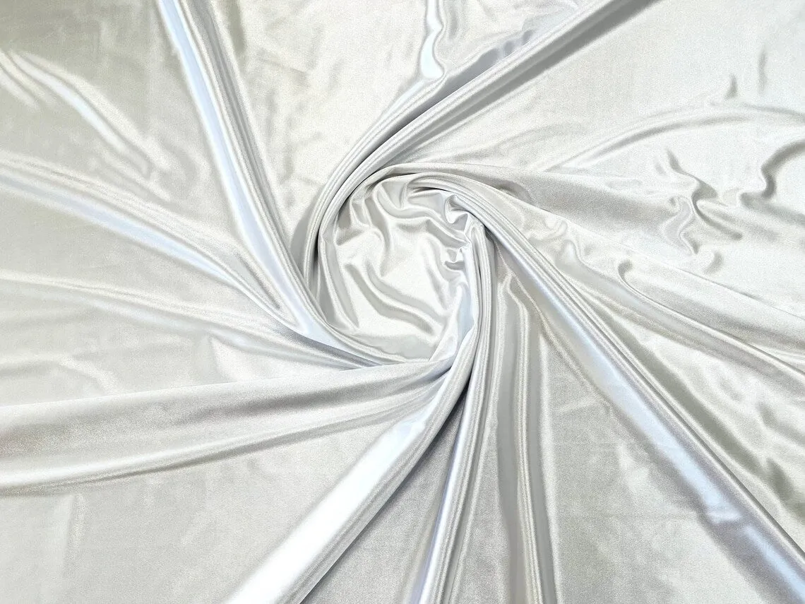 Luxury Spandex Shiny Polyester Fabric - 80% Polyester / 20% Spandex Stretch Fabric By Yard