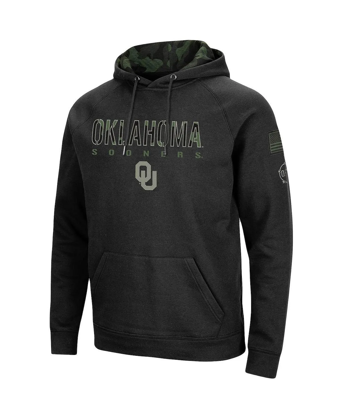 Men's Black Camouflage Hoodie oklahoma sooners oht Military Colosseum ,  black