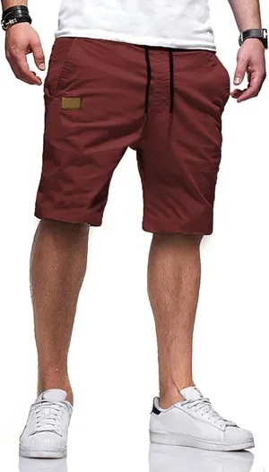 Men's Casual Classic Fit Athletic Workout Golf Cotton Cargo Shorts With 4 Pockets for Summer Beach