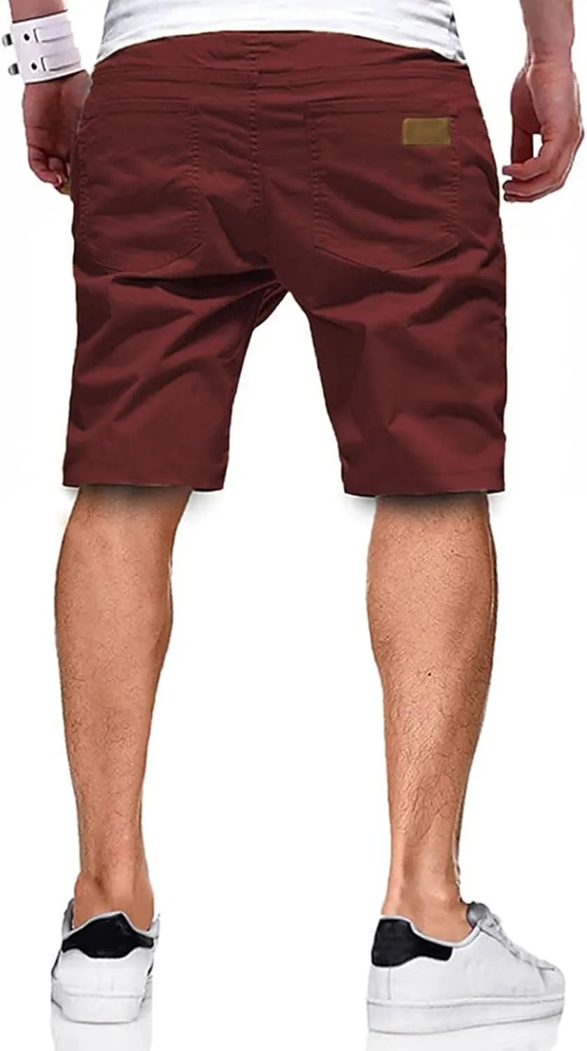 Men's Casual Classic Fit Athletic Workout Golf Cotton Cargo Shorts With 4 Pockets for Summer Beach