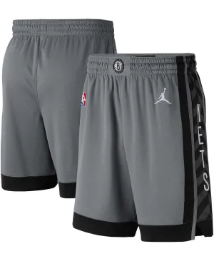 Men's charcoal black brooklyn nets 2020/21 association edition performance swingman Jordan shorts, multi