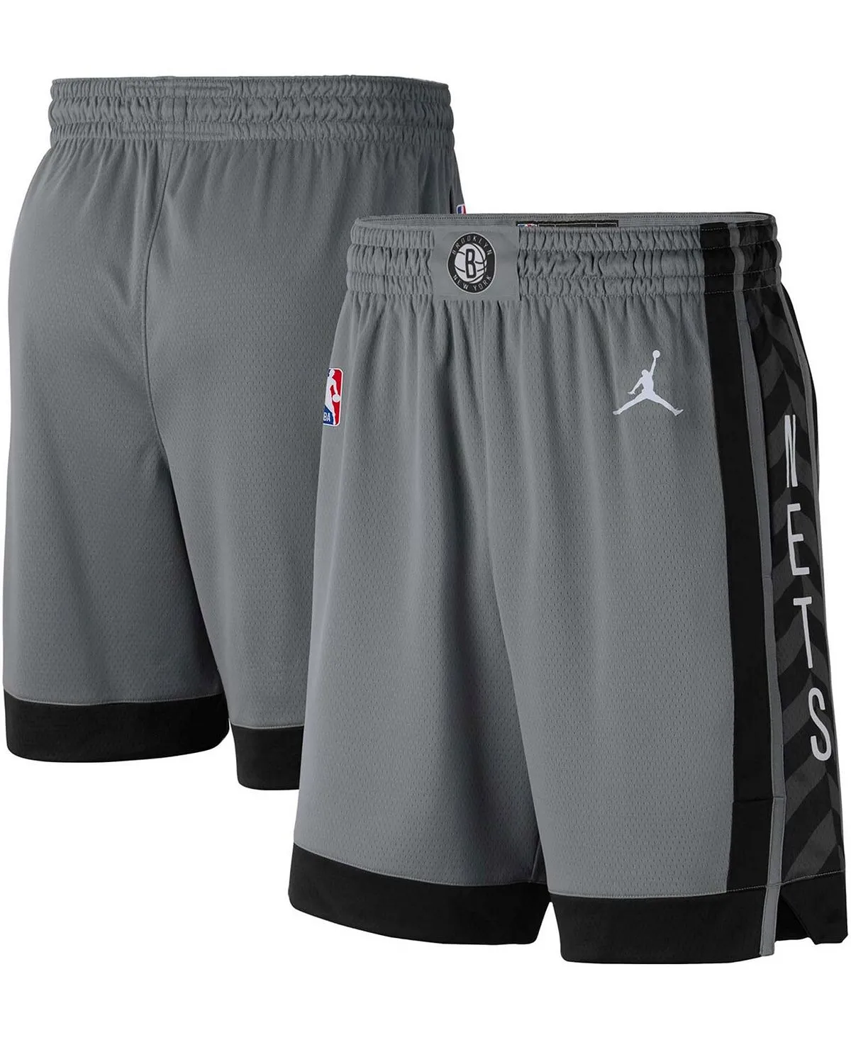 Men's charcoal black brooklyn nets 2020/21 association edition performance swingman Jordan shorts, multi