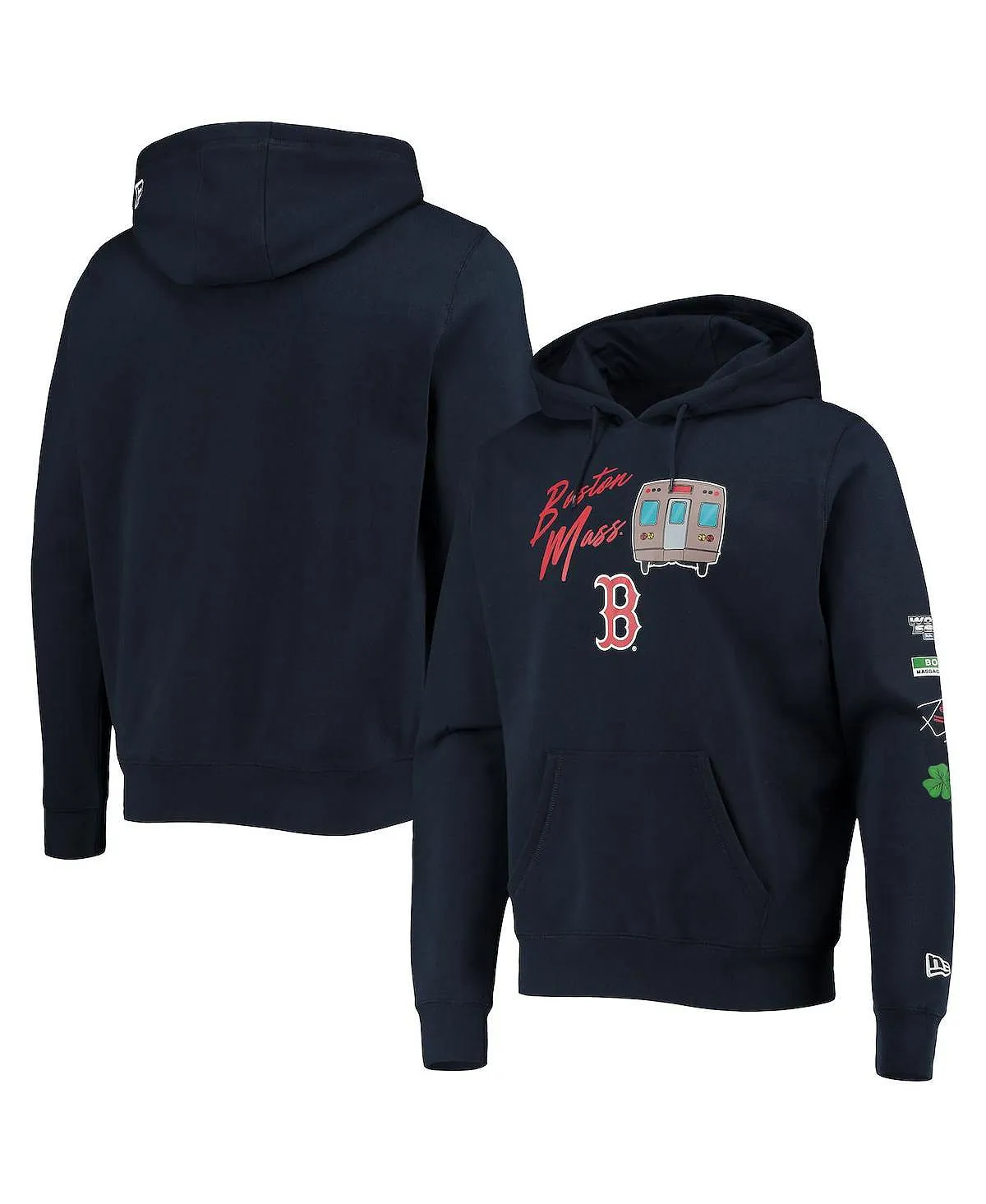 Men's dark blue boston red sox city transit pullover New Era hoodie, blue