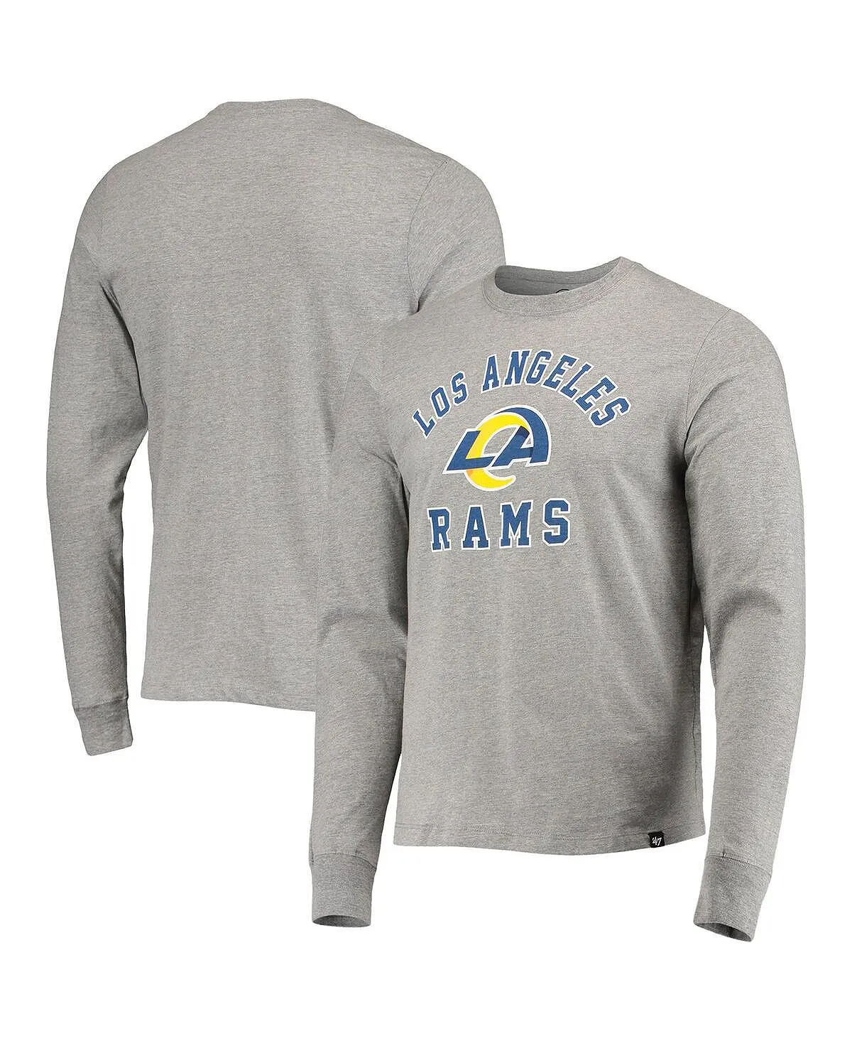 Men's los angeles rams arch super rival long sleeve tee in heather gray '47 Brand , multi