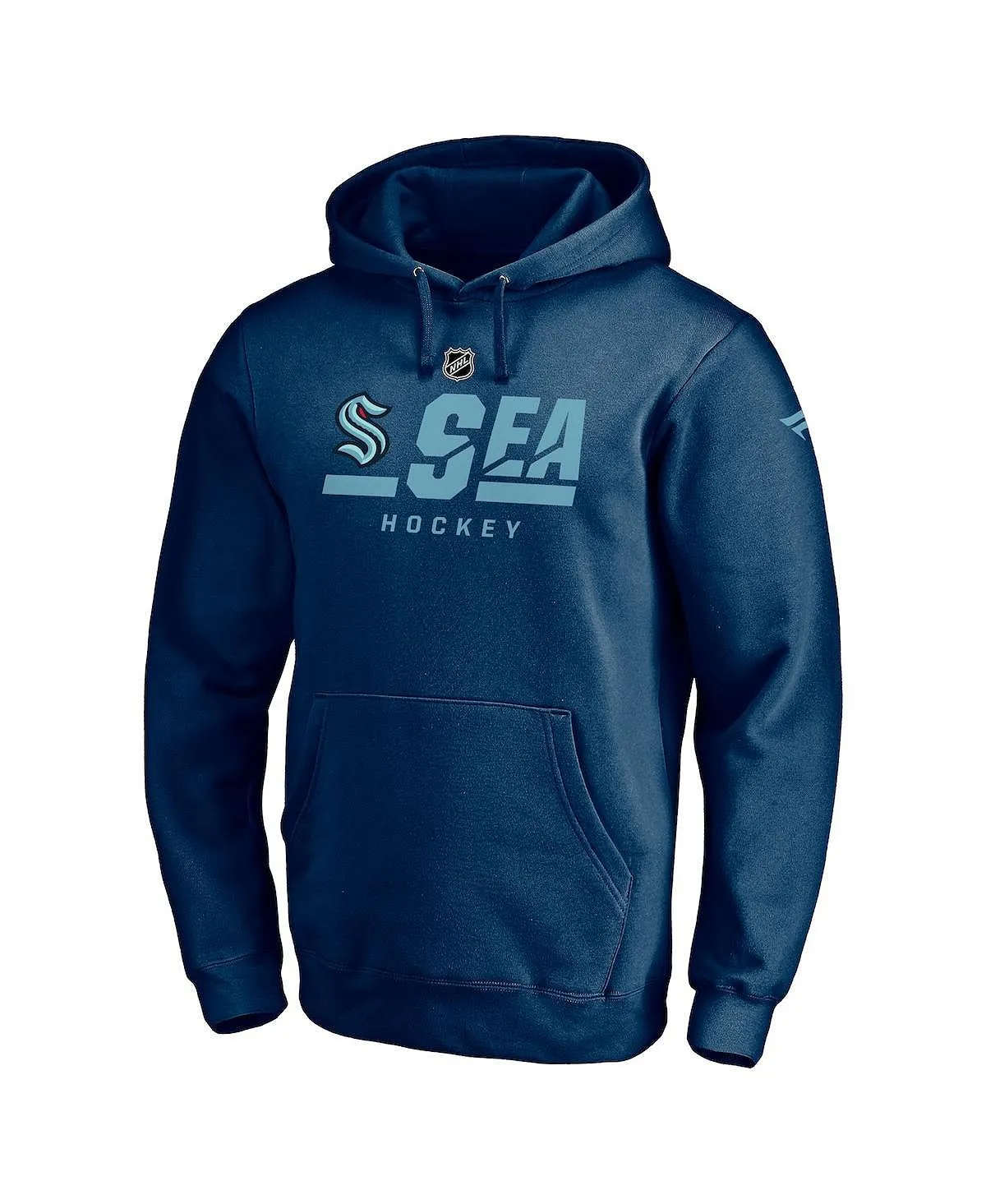Men's signature navy blue hoodie seattle kraken authentic pro secondary logo Fanatics blue