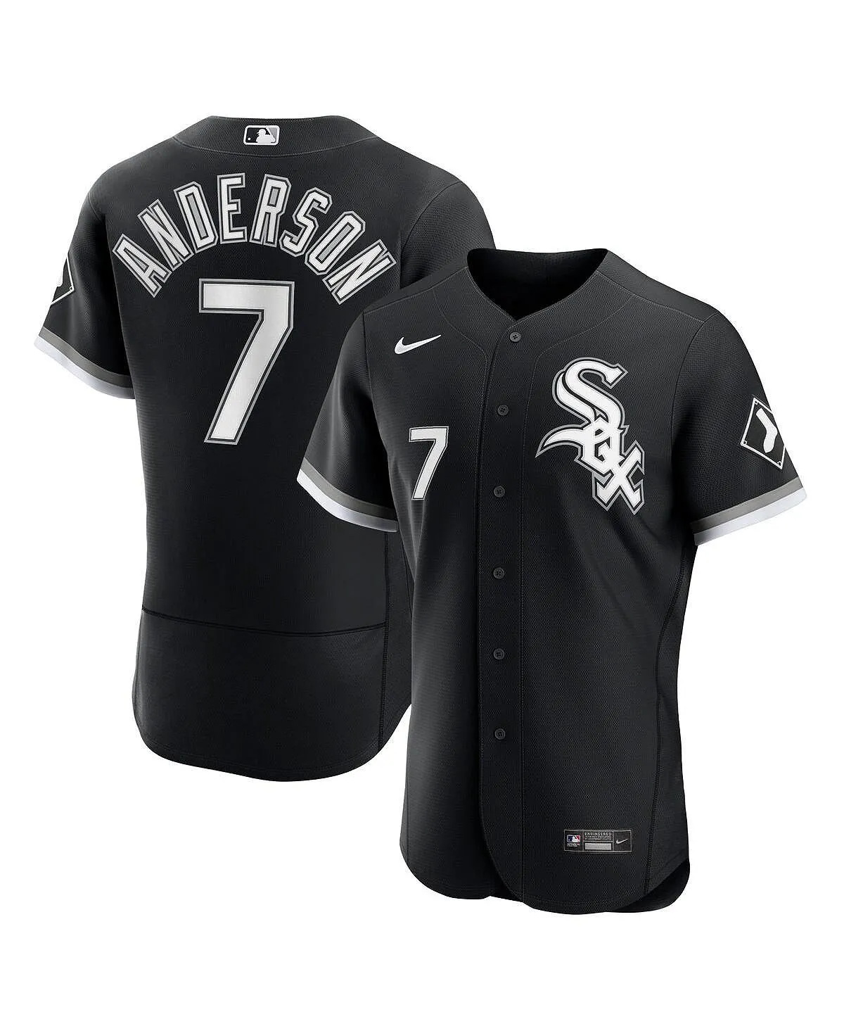 Men's T-shirt tim anderson black chicago white sox alternative authentic player jersey Nike, black