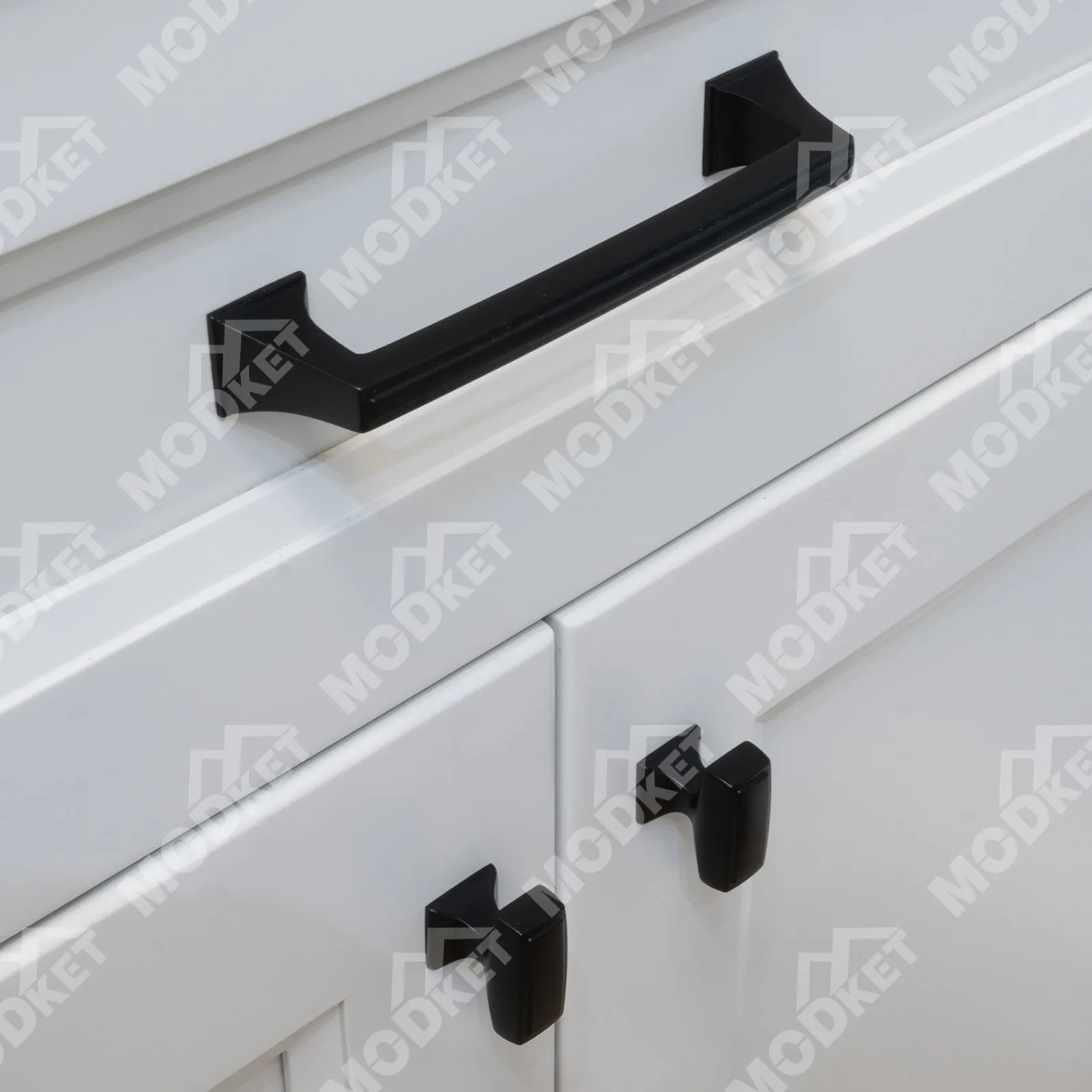 MH1659 Solid Matte Black Cabinet Pulls Handles