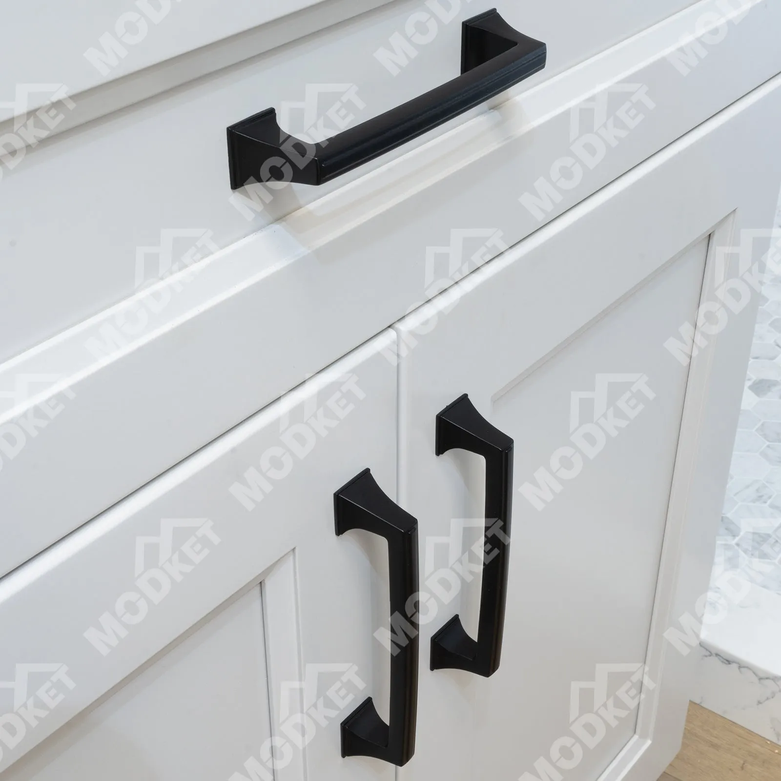 MH1659 Solid Matte Black Cabinet Pulls Handles