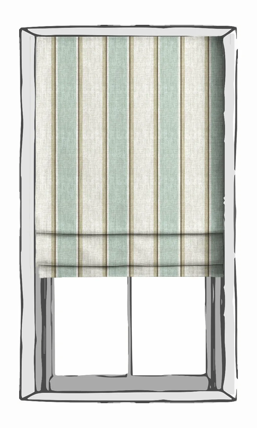 'Mulhouse' Modern Striped Blinds (Duck Egg Blue/ White)