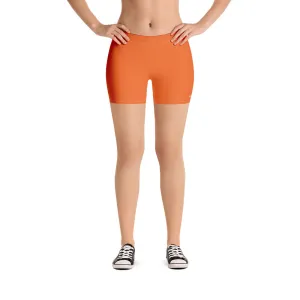 Orange Women's Shorts, Solid Color Bright Orange Premium Short Tights-Made in USA/EU