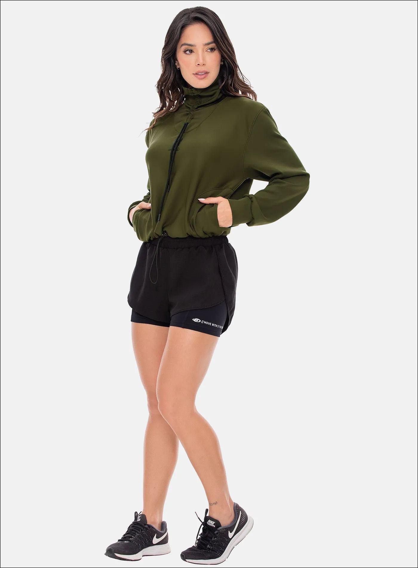 POLYESTER SPORTS SHORT WITH INTERNAL SHORT REF: 107883
