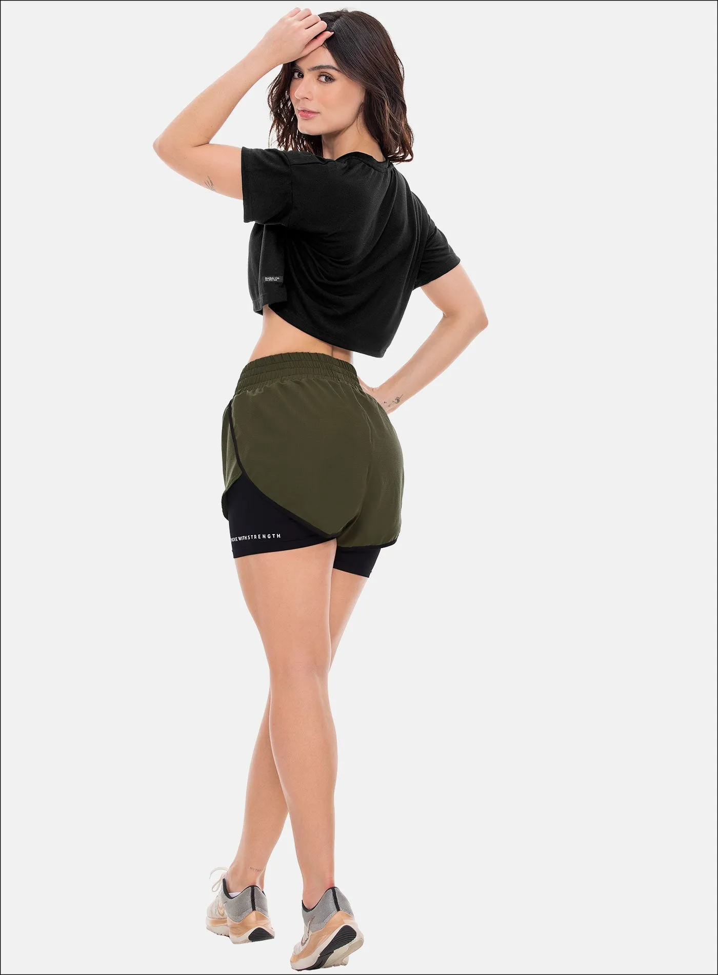 POLYESTER SPORTS SHORT WITH INTERNAL SHORT REF: 107883