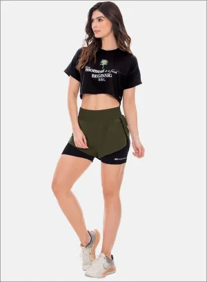 POLYESTER SPORTS SHORT WITH INTERNAL SHORT REF: 107883