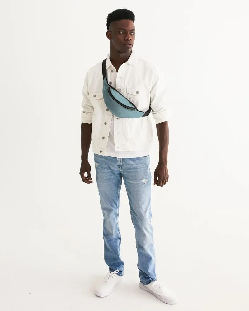 Shaded Pale Pastel Cyan Gray Belt Bag | C30M0Y8K30