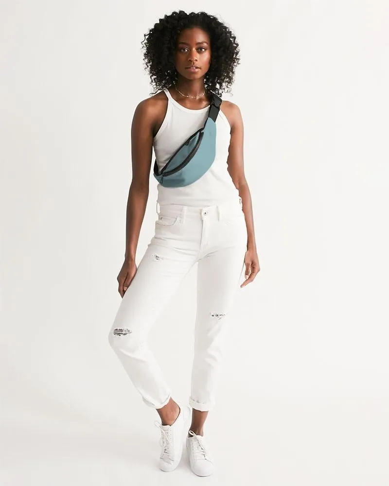Shaded Pale Pastel Cyan Gray Belt Bag | C30M0Y8K30
