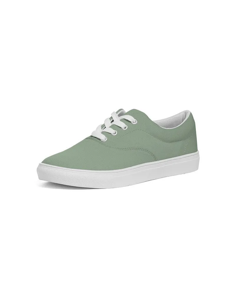 Shaded Pale Pastel Green Gray Canvas Sneakers | Men's | C22M0Y30K30