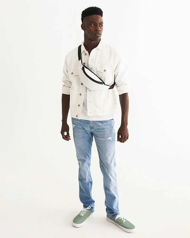Shaded Pale Pastel Green Gray Canvas Sneakers | Men's | C22M0Y30K30