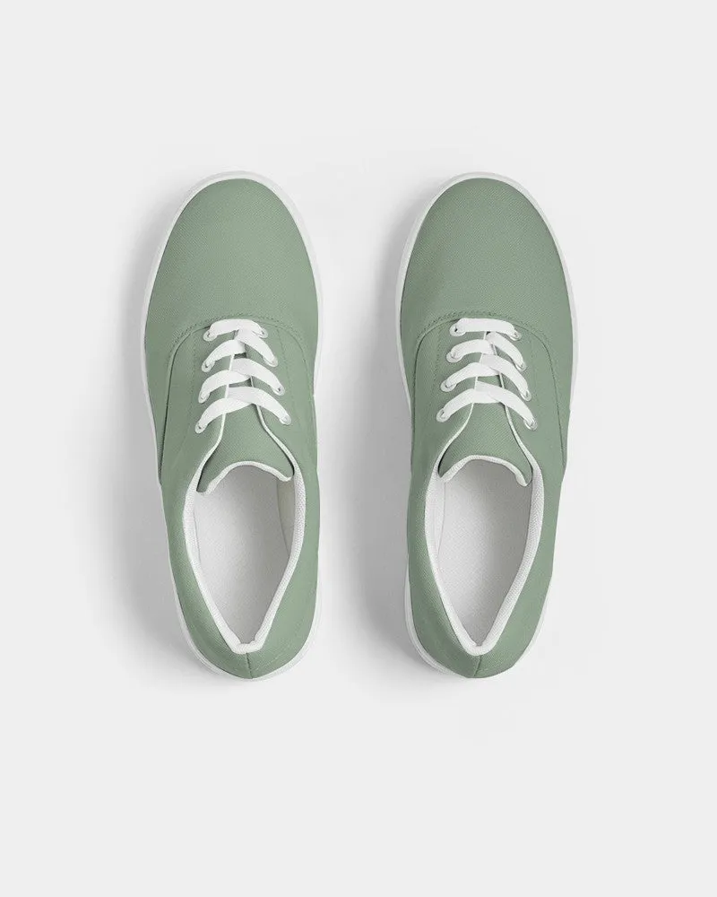 Shaded Pale Pastel Green Gray Canvas Sneakers | Men's | C22M0Y30K30