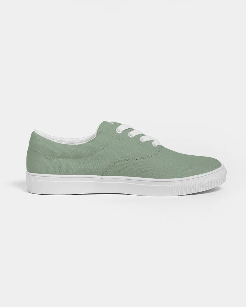 Shaded Pale Pastel Green Gray Canvas Sneakers | Men's | C22M0Y30K30
