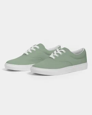 Shaded Pale Pastel Green Gray Canvas Sneakers | Men's | C22M0Y30K30