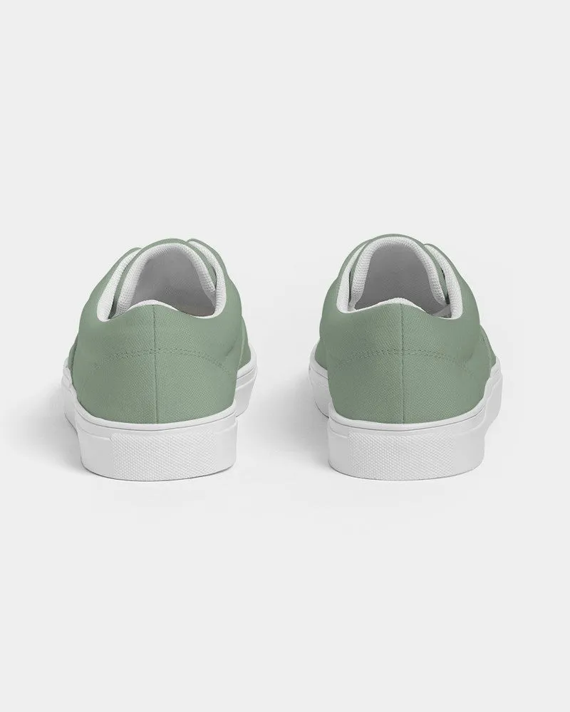 Shaded Pale Pastel Green Gray Canvas Sneakers | Men's | C22M0Y30K30