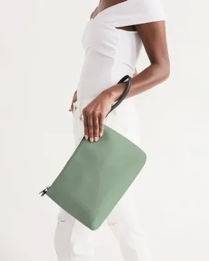 Shaded Pale Pastel Green Gray Zip Pouch | C22M0Y30K30